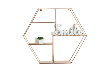 Modern shelf on white background