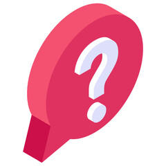 
Ask question concept, question mark inside speech bubble 
