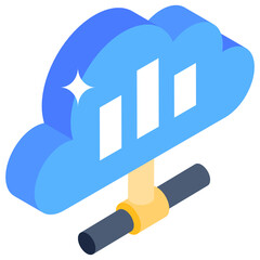
Editable shared cloud business vector, isometric icon 
