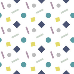 A colourful seamless abstract background made of geometric shapes.