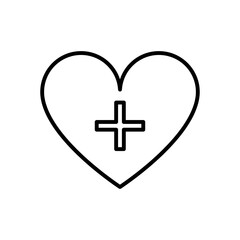 Obraz premium heart care icon line style vector