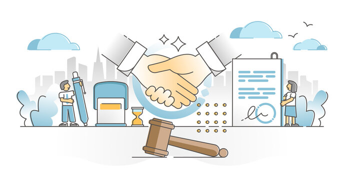 handshake agreement contract legal business deal clip art preview