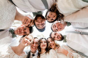 international wedding with friends,close friends congratulate the newlyweds,wedding...