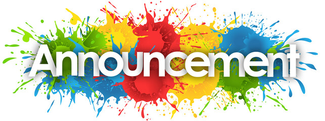 Announcement word in splash’s background