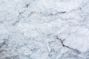 Broken ice on the shore of The Gulf of Finland, Seurasaari island, Helsinki, Finland