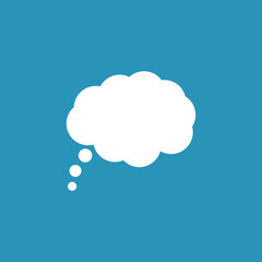 Cartoon speech or think bubble, empty communication cloud. Vector design element.