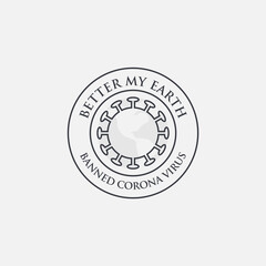 Illustration graphic vector of corona virus in Wuhan, coronavirus infection. 2019-nvoc virus. Corona virus logo microbe, outbreak Covid-19 sign with viral cell red color