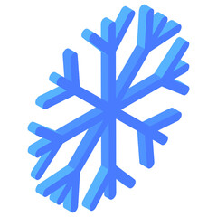 
Snowflake icon in isometric editable design
