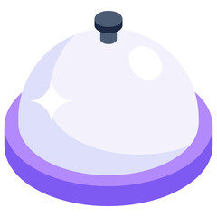 
Cloche, food service isometric icon design
