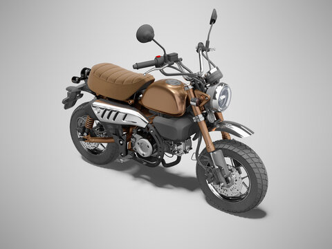 3d rendering teenage motorcycle isolated on gray background with shadow