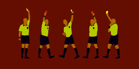 soccer referee yellow red cards team vector design wallpaper sport 