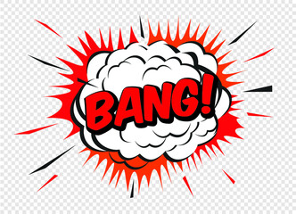 Comic explosion balloon on background and BANG. Vector Illustration.
