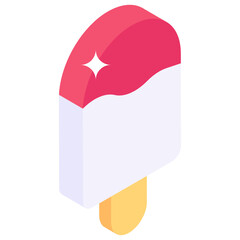 
Chilled popsicle vector, editable icon of summer dessert 
