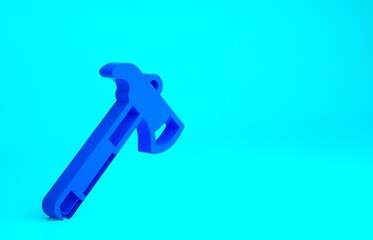 Blue Firefighter axe icon isolated on blue background. Fire axe. Minimalism concept. 3d illustration 3D render.