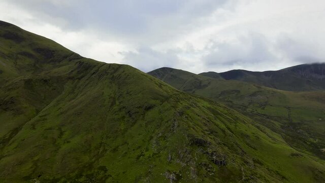 Beautiful Rolling Hills Of Snowdonia Countryside Below Mount Snowdon Wales