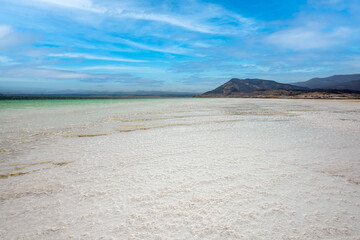 DJIBOUTI,REPUBLIC OF DJIBOUTI/FEBRUARY 3,2013:Lake Assal is the largest salt lake in Djibouti.
