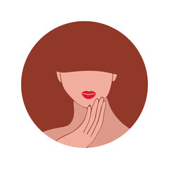 Face care. Beauty salon. European woman. Spa. Vector illustration. Icon