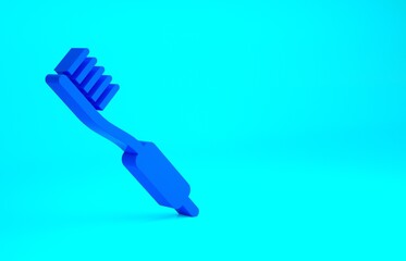 Blue Toothbrush icon isolated on blue background. Minimalism concept. 3d illustration 3D render.