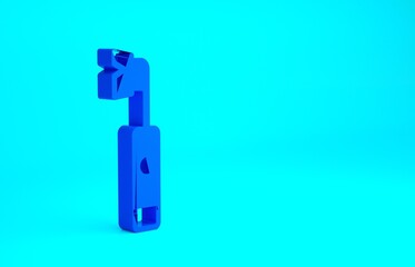 Blue Electric toothbrush icon isolated on blue background. Minimalism concept. 3d illustration 3D render.