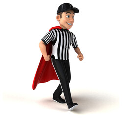 Fun 3D Illustration of an american Referee