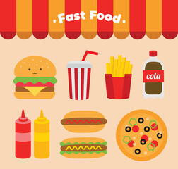 flat design fast food
