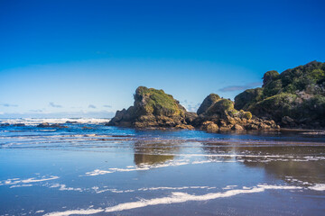 Cucao beach landscape  at Chilo&eacute; island in Chile.