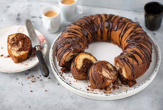 A Marble Bundt Cake With Espresso