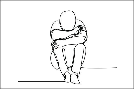 Person Hugging Their Knees Drawing - Vanhellsing Wallpaper