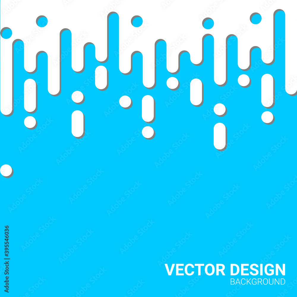 Poster white fluid waves with shadow blue background. abstract thaw rounded shapes. vector dynamic liquid i