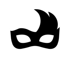 Festive carnival mask silhouette vector illustration isolated on white background.