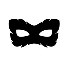 Festive carnival mask silhouette vector illustration isolated on white background.