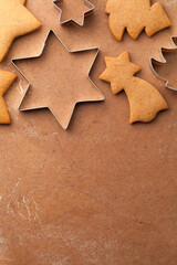 Christmas Sweet Food Background With Homemade Gingerbreads