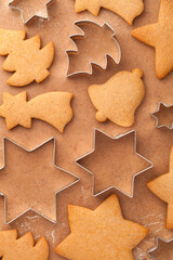 Sweet Christmas Background With Homemade Gingerbreads