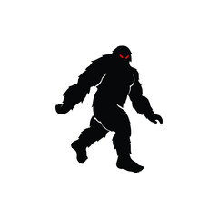 Fototapeta premium bigfoot or yucca man silhouette social distancing logo design vector