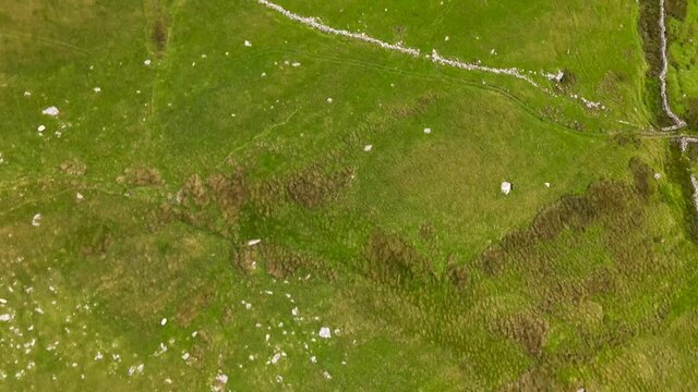 Beautiful Rolling Hills And Grasslands Of Snowdonia Countryside Below Mount Snowdon Wales