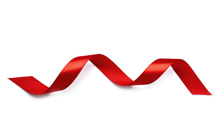 Red ribbon on a white background. High quality photo