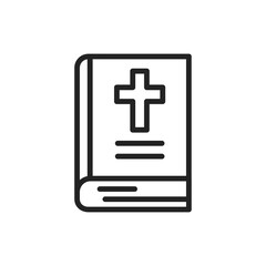 Bible black line icon. Vector illustration. Outline pictogram