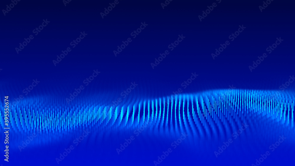 Poster futuristic illustration with explosion of data. abstract background with glowing particles. digital 