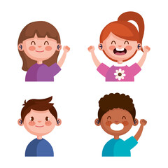girls and boys cartoons design, Kid childhood little and people theme Vector illustration