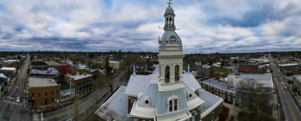 Aerial view of Jessamine County Courthouse in Downtown Nicholasville, Kentucky
