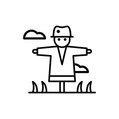 Scarecrow Outline illustration style Icon. EPS File 10