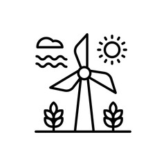  Wind Fan Outline illustration style Icon. EPS File 10