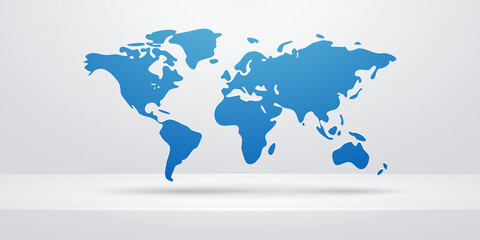 Earth world map design over white shelf background. Vector illustration