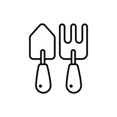  Gardening tools Outline illustration style Icon. EPS File 10