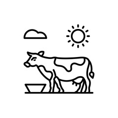  Cow Outline illustration style Icon. EPS File 10