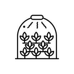  Green House Outline illustration style Icon. EPS File 10