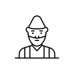 Garden Dwarf Outline illustration style Icon. EPS File 10