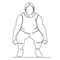Obraz na płótnie Canvas fat woman doing fitness bodypositive