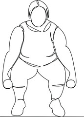 fat woman doing fitness bodypositive