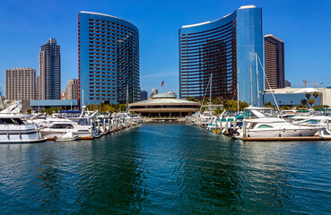Obraz na płótnie Canvas A View on hotel Marriott in San Diego,California,United States of America.